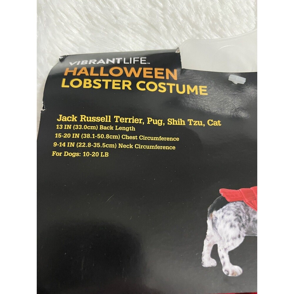 Vibrant Life Dog Pet Halloween Lobster Costume Size Small Jack Russell Pug Cat - Picture 3 of 4